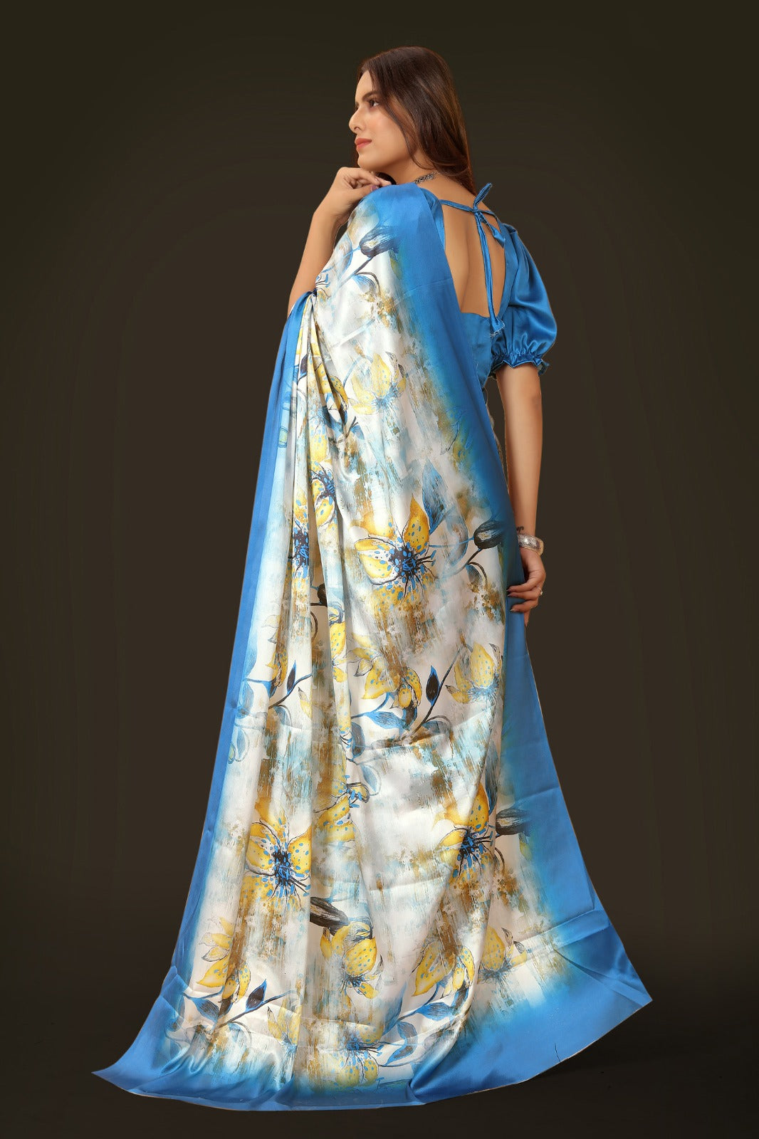 Printed Satin silk saree